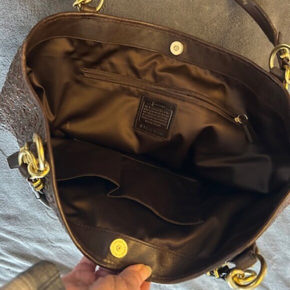 Vintage Woven Leather Coach Hobo Tote - Picture 5 of 7